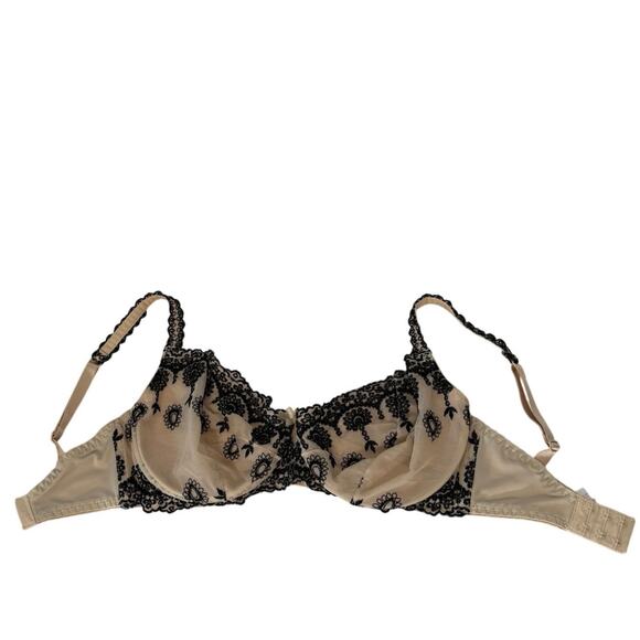 Frederick’s of Hollywood Beige Black Lace Underwire Bra | 34F - Picture 3 of 6
